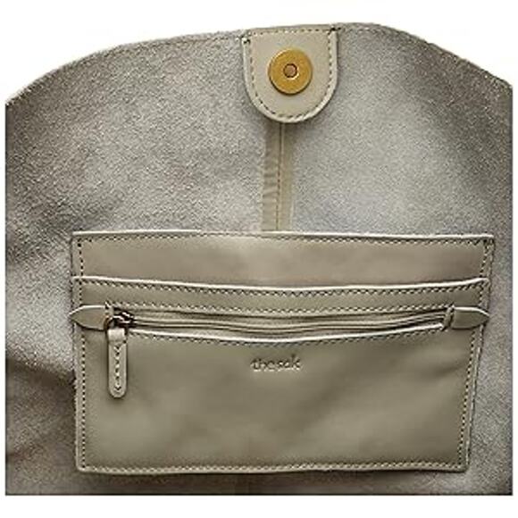 NEW The Sak Los Feliz Leather Tote Oversized Meadow Green Boho Hobo **READ** - Picture 6 of 14